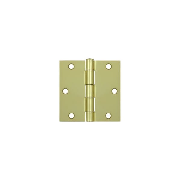 S35U4-R Square Hinges Brushed Brass, 10PK